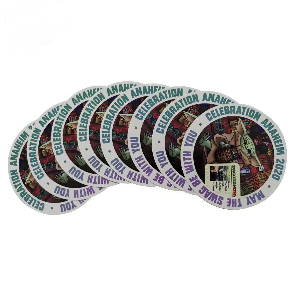 Custom Logo Printing Round Sticker Adhesive Waterproof Vinyl Circle Stickers Labels With Your Own Design For Low MOQ