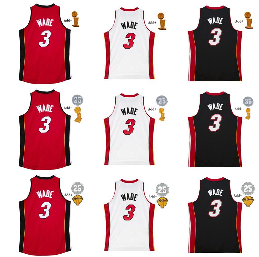 Stitched basketball Jersey Dwyane Wade 2005-06 07-08 2012-13 25th fianls Mesh Hardwoods Classics retro jerseys Men Women Youth red blue