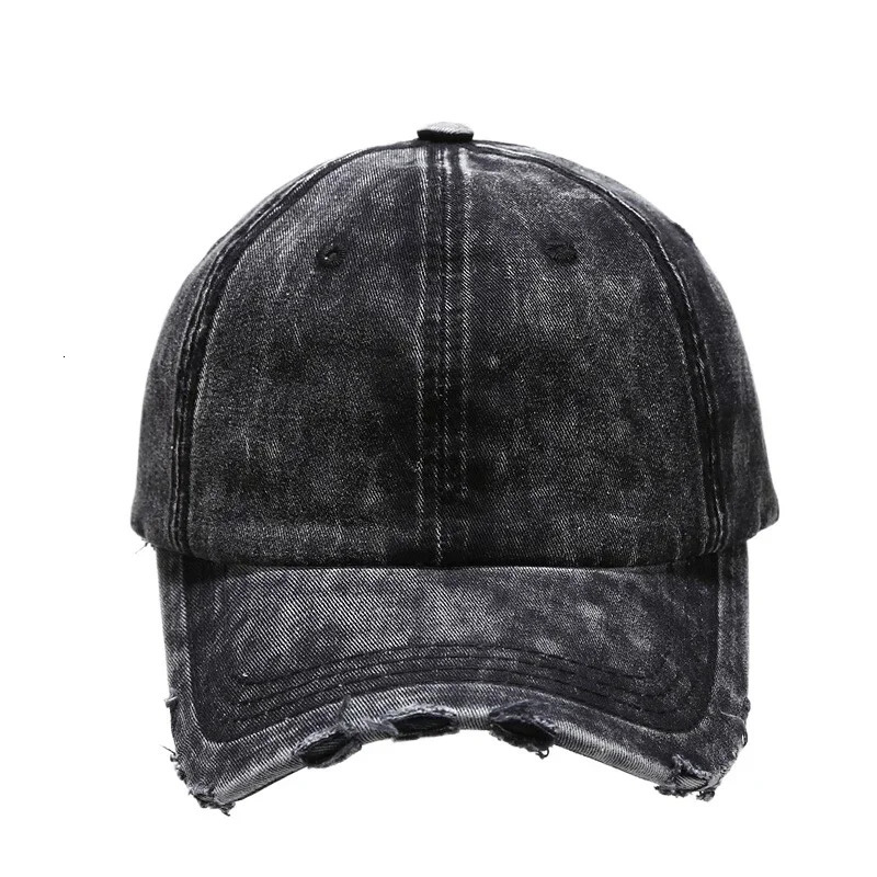 Men Women Distressed Jean Hat Unstructured Baseball Caps Washed Denim Plain Six Panel Dad Hat Black Brown Pink Blue 240223