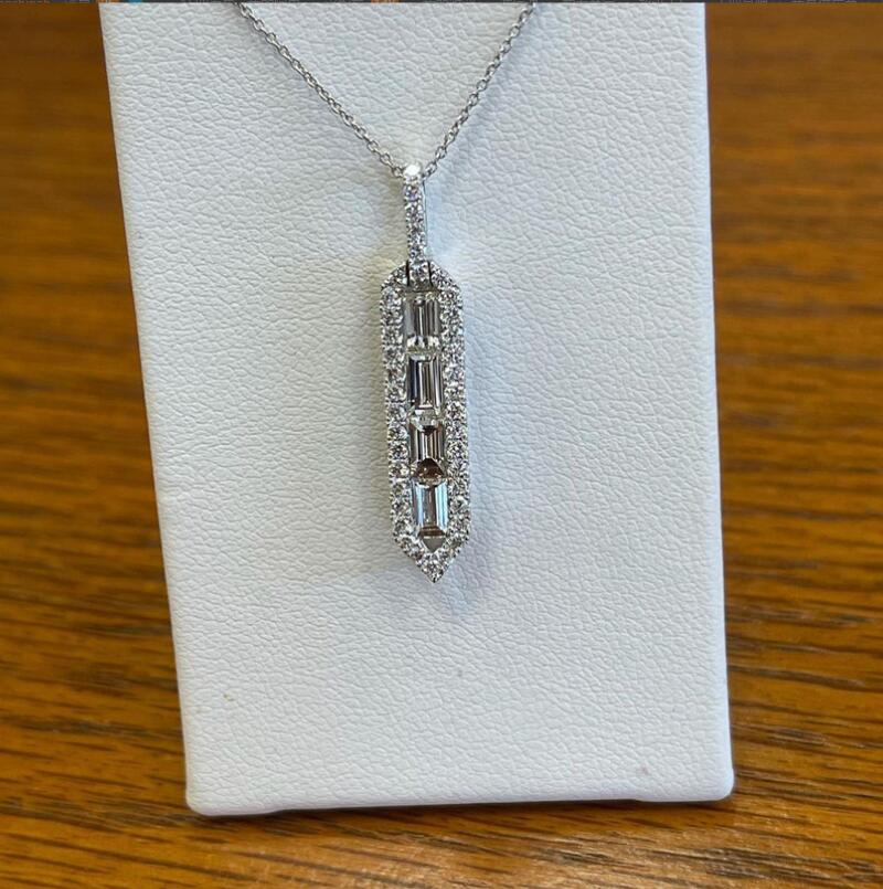 Sterg Sier Princess Cut Pendant Necklace 5A Cubic Zirconia | Bridal Jewelry Gift