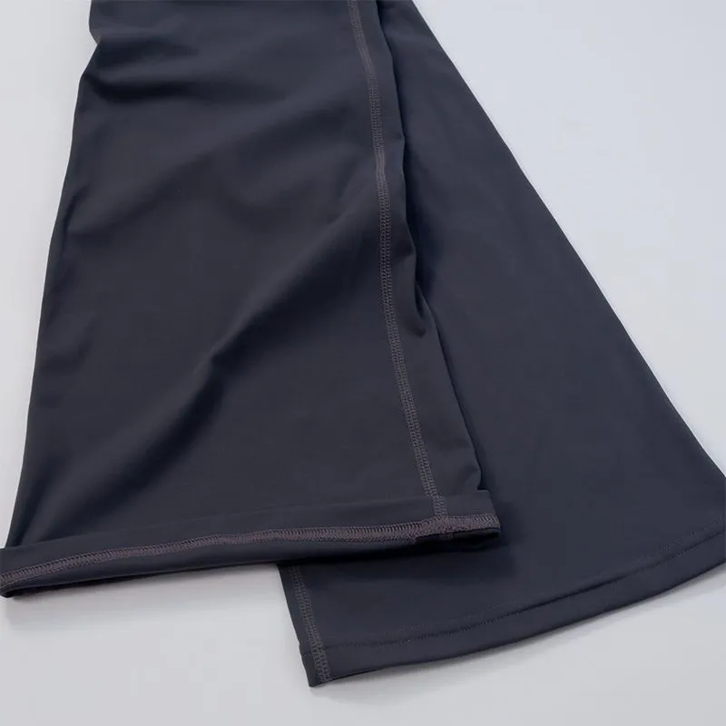 Yoga Flared Pants Grooved Long Leggings Ladies High Waist Slim Fit Belly Bell-bottom Trousers Shows Legs Yoga Fitness Net Solid 16 Colors
