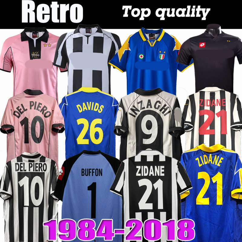 Retro DEL PIERO Conte soccer jerseys Buffon PIRLO INZAGHI 84 85 94 95 96 97 98 99 02 03 04 05 11 12 15 16 ZIDANE Ancient maillot DAVIDS Conte shirts 111888