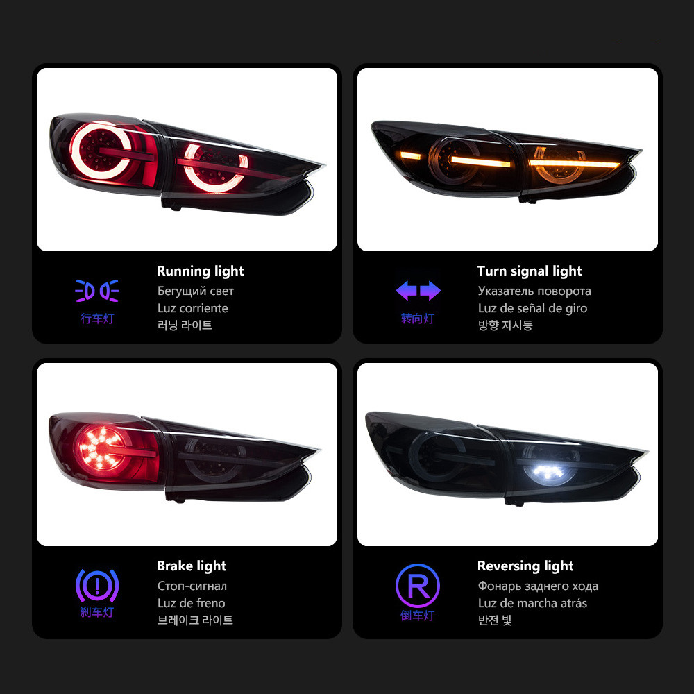 For Mazda 3 Axela Hatchback 2014-20 19 BMLFS BMEFS LED Tail Light Brake Lamp Driving Light Turn Signal Assembly