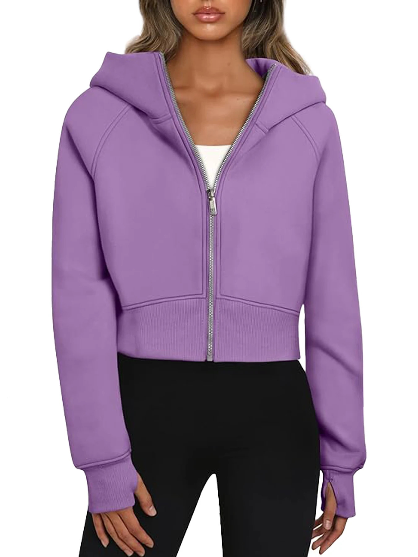 Women's Zipper Hoodie Cutting Sport Shirt Autumn Clothing Casual Hoodie Top 2024 Winter