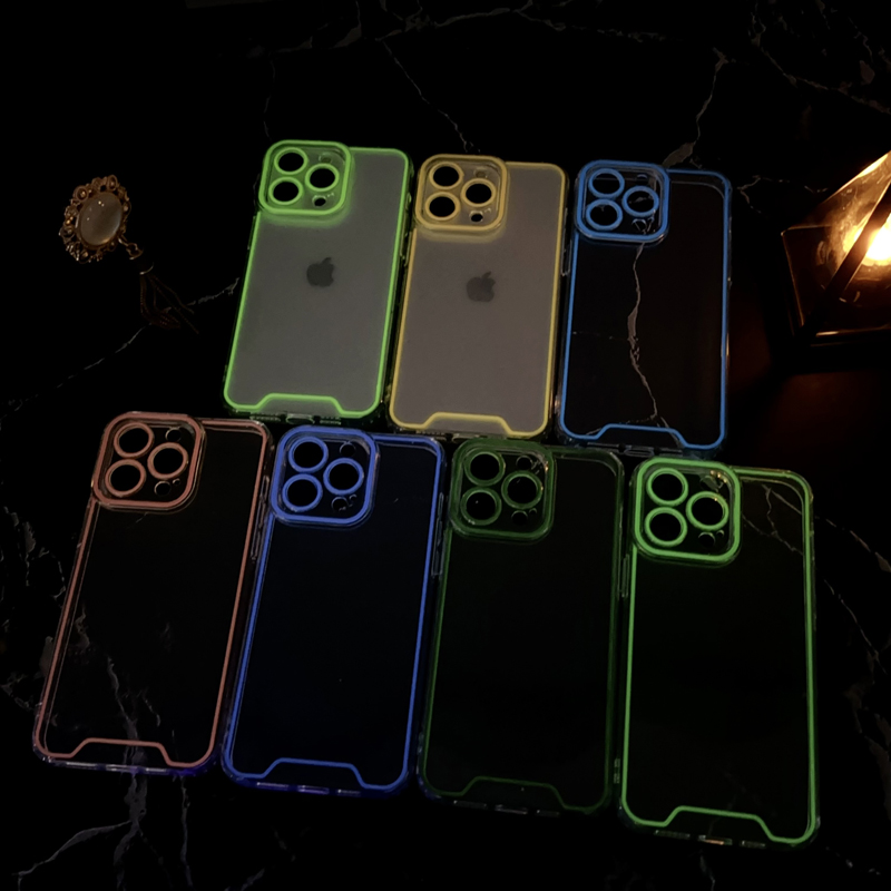 Luxury Night Light Luminous Transparent Fluorescent Cases Shockproof Clear Glow In The Dark Glowing Soft TPU Dustproof Cover For iPhone 16 15 14 13 12