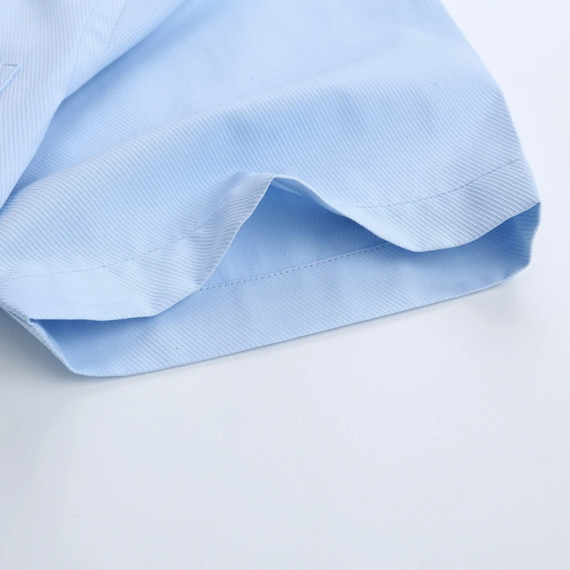 Short Sleeve Men Dress Shirts for Summer Solid Plain Plus Size 8xl Striped Shirt Twill Business Mens Male Regular Fit Oversized 240229