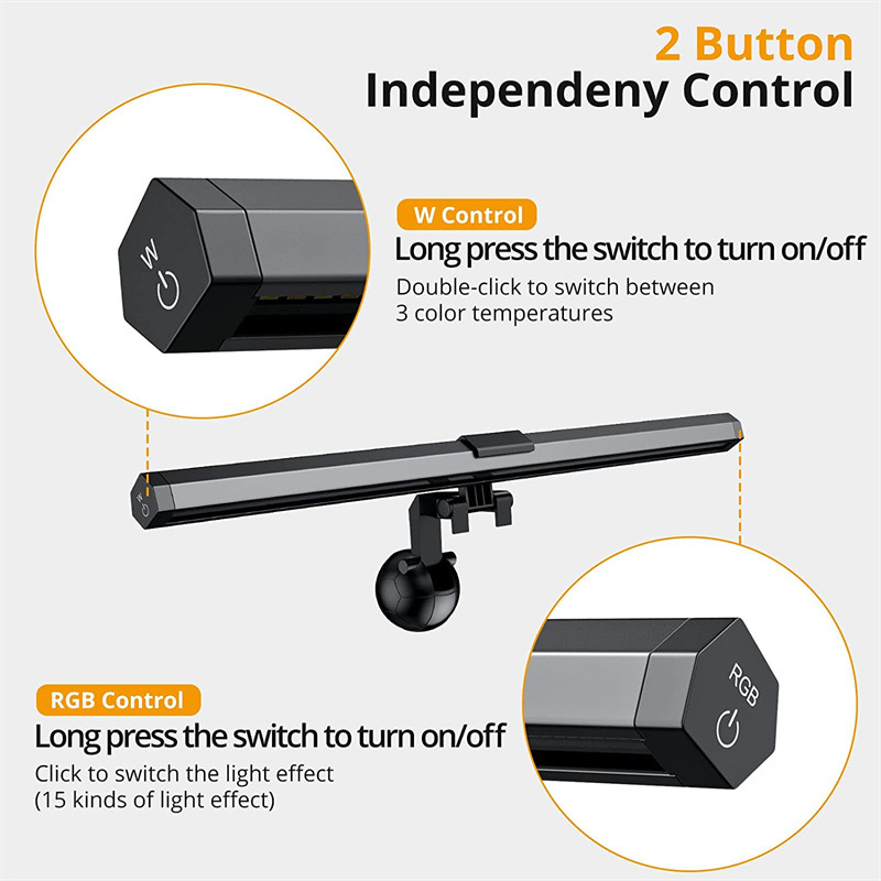 computer monitor light screen light bar e-Reading 15 mode RGB colors backlight Dimmer switch USB Powered led hanging light