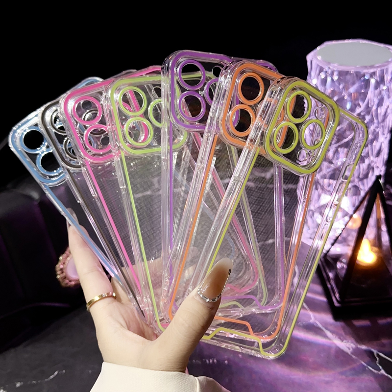 Luxury Night Light Luminous Transparent Fluorescent Cases Shockproof Clear Glow In The Dark Glowing Soft TPU Dustproof Cover For iPhone 16 15 14 13 12