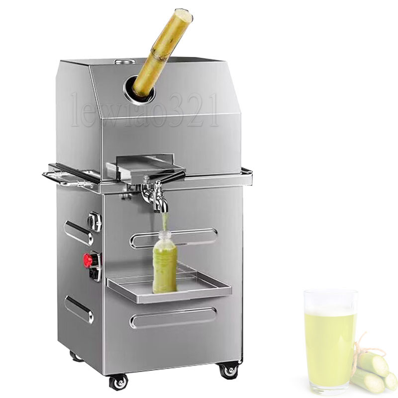 220V Sugarcane Juicer Machine Stainless Steel Cane-Juice Squeezer Sugarcane Press