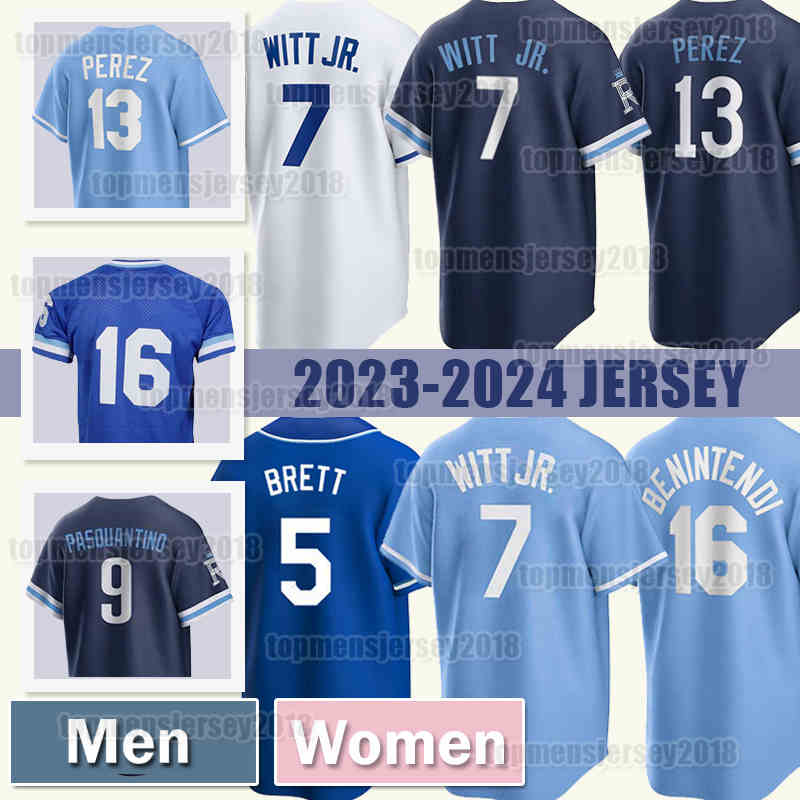 7 Bobby Witt Jr. Jersey 16 Bo Jackson Baseball Salvador Perez George Brett Kansases City Connect Hunter Renfroe Austin Nola Royals MJ Melendez Nick Pratto Kyle Wright