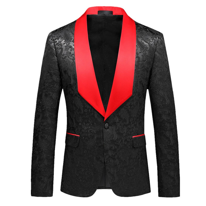 Stylish Mens Suit Coat Wedding Party Dress Men Blue Red Black Menteau Fashionable Slim Version Blazer Jacket 240223