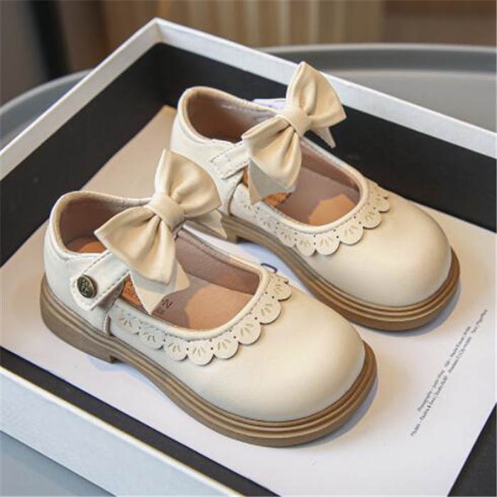 Fashion Bowknot Kids Shoes Toddler Baby Casual Sneakers Spring Autumn Cute Girls Princess Shoe Children Anti-slip Flats Leather Shoe