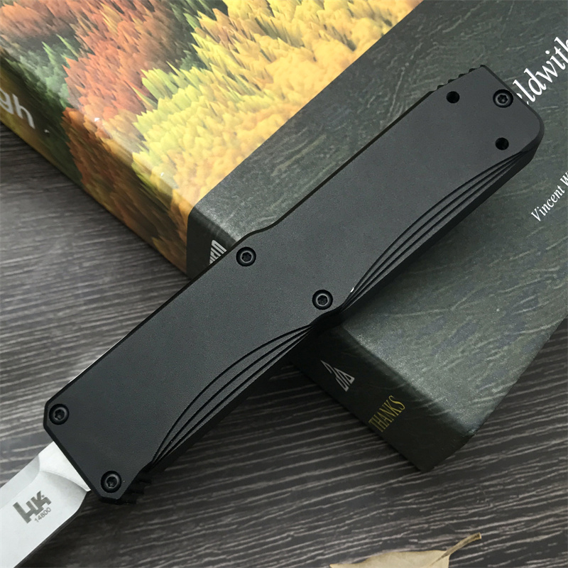 Quality H&K 14800 Utility OTF Tactical Hunting Pocket Knife S D2 Blade Aluminium Alloy Handle EDC Multi-Tool Portable Survival Combat Military 3300 14