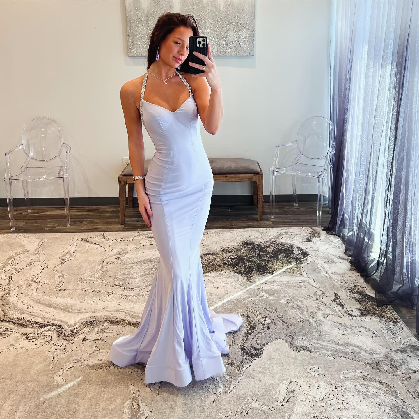 Sexy Lavender Mermaid Prom Dress Halter Formal Evening Dresses Elegant Ogstuff Pleats Party Gowns For Special Ocns