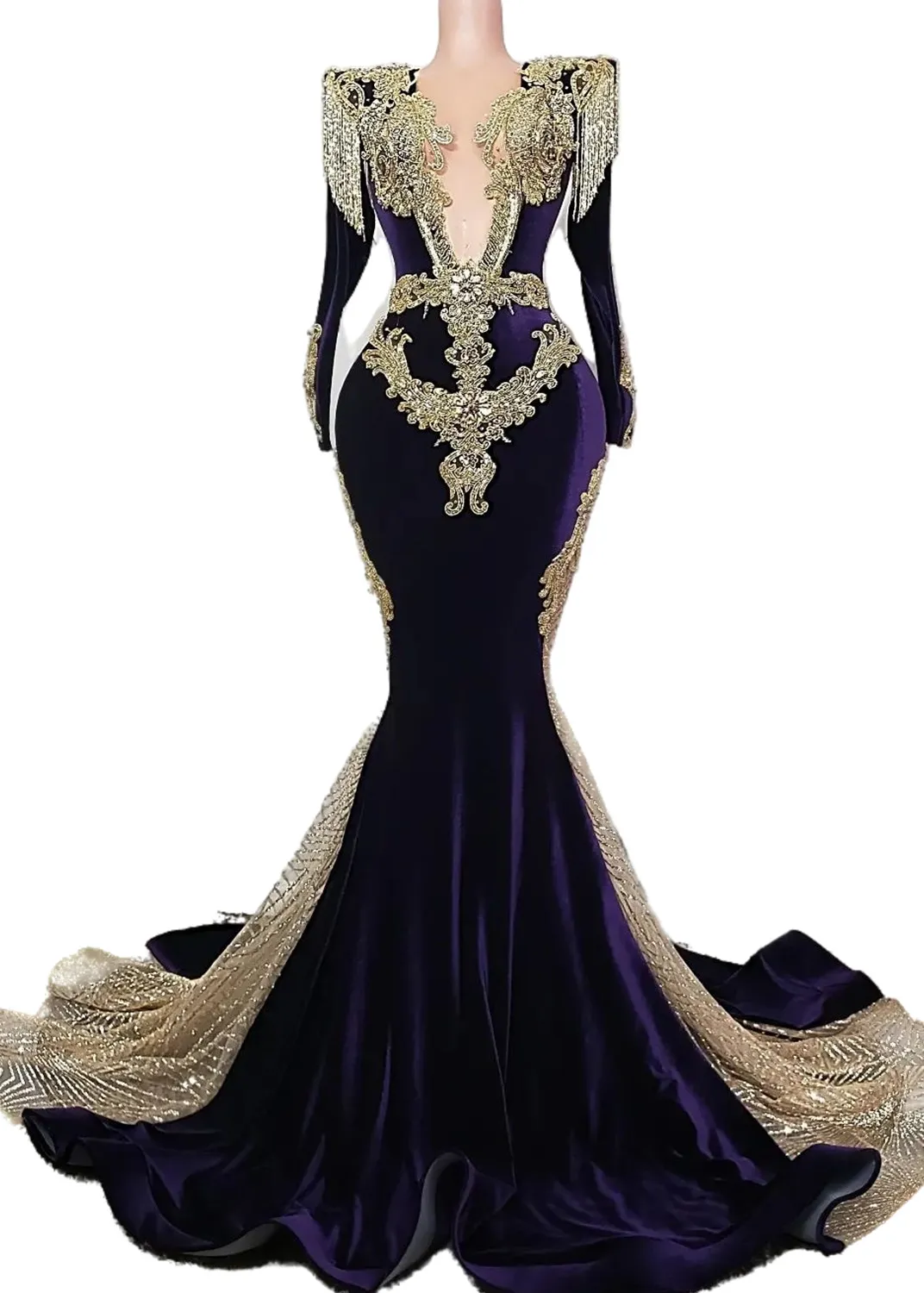 2024 Arabic Aso Ebi Mermaid Lace Prom Dress Beaded Sexy Evening Formal Party Second Reception Birthday Engagement Gowns Dresses Robe De Soiree