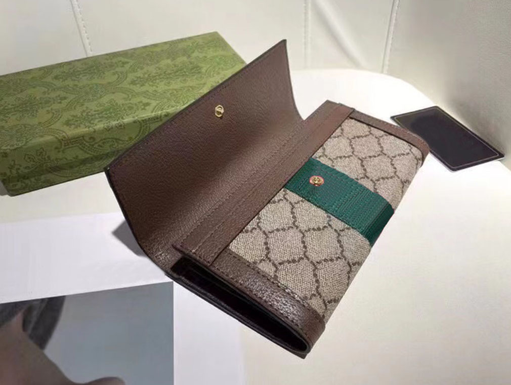 Designer wallets luxury Ophidia cion series purses men women fashion credit card holders high-quality golden lettersLong and short styles money clutch bags 557803