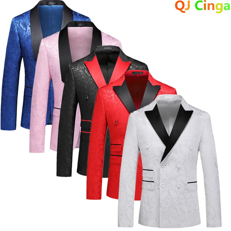 Stylish Mens Suit Coat Wedding Party Dress Men Blue Red Black Menteau Fashionable Slim Version Blazer Jacket 240223