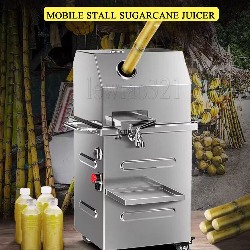 220V Sugarcane Juicer Machine Stainless Steel Cane-Juice Squeezer Sugarcane Press