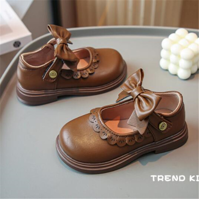 Fashion Bowknot Kids Shoes Toddler Baby Casual Sneakers Spring Autumn Cute Girls Princess Shoe Children Anti-slip Flats Leather Shoe