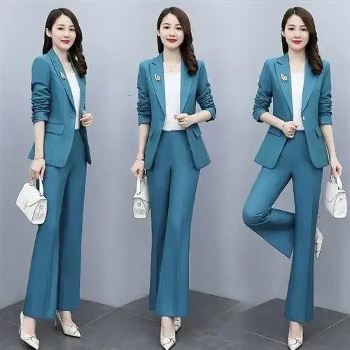 Outfit Wide Leg Trouser Suit Blazer and Womens 2 Pant Sets White Two Piece Set Pants for Women Formal Business Sexy Classy Xxl D 240226wtt