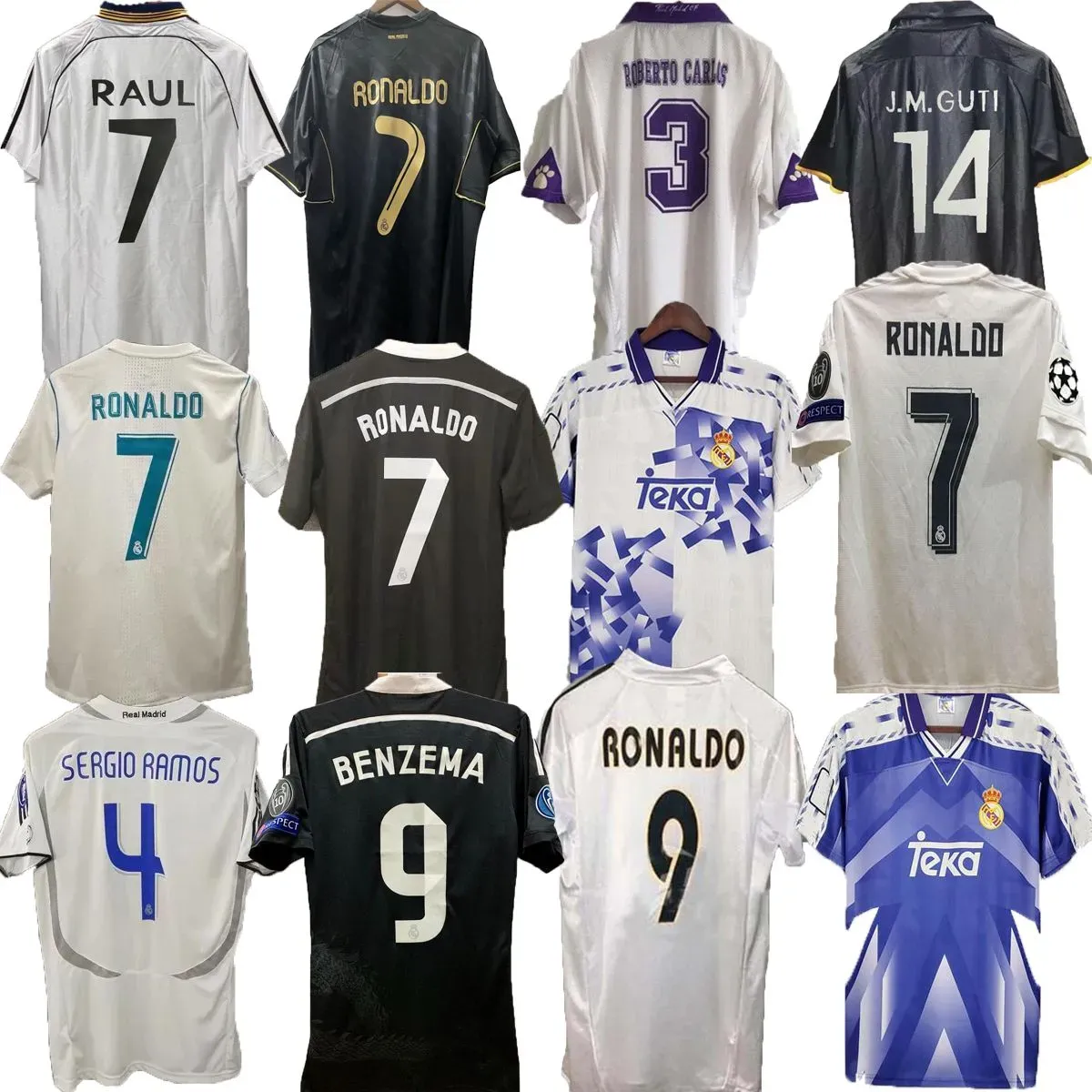Real MadridS Retro Soccer Jerseys 2000 2001vintage Football Shirt Classic Camiseta Home White R.CARLOS HIERRO REDONDO MORIENTES Top Quality