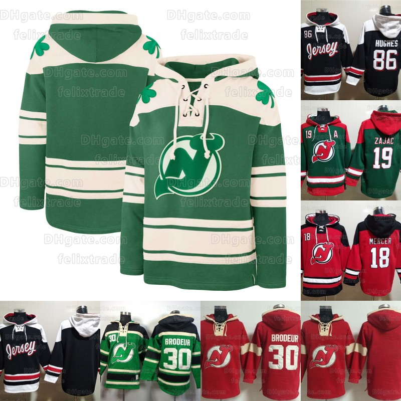 New Jersey Igor Shesterkin Devils Hoodies Timo Meier Jack Hughes Nico Hischier Dawson Mercer Patrik Elias Scott Niedermayer Dougie Hamilton Custom Hockey Jerseys