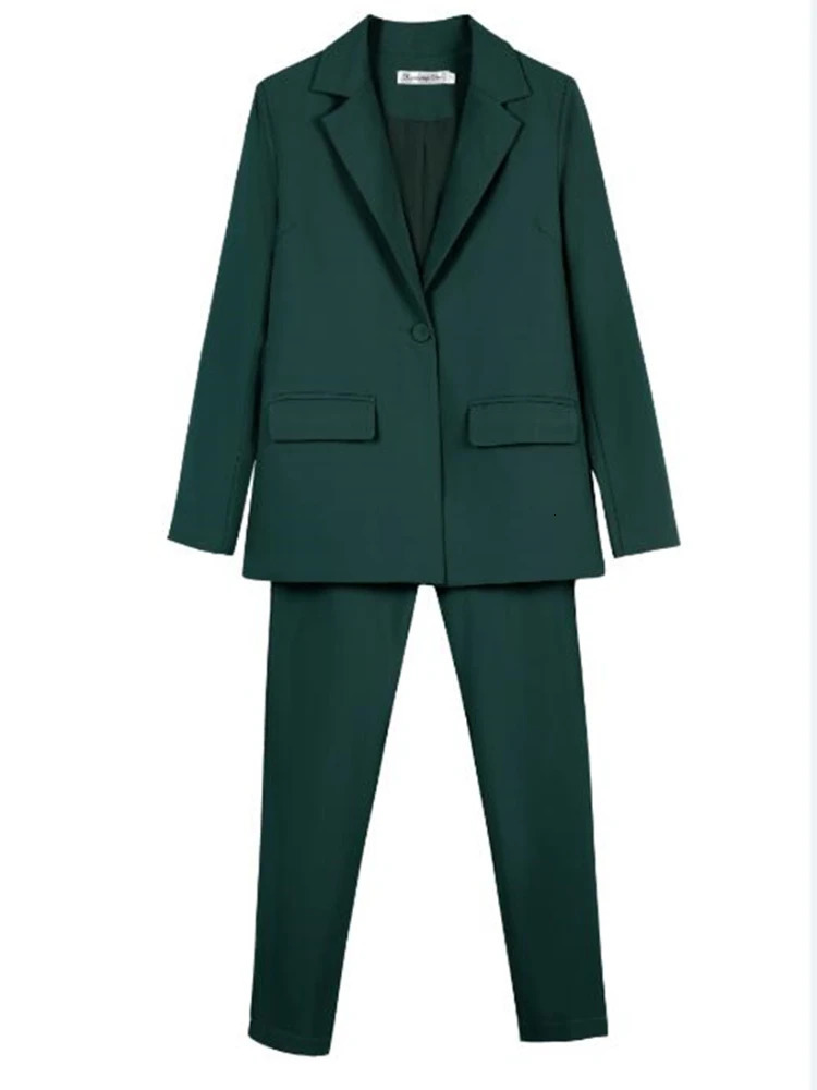 Work Pantsuits OL 2 Piece Set For Women Business Interview Uniform Slim Blazer And Pencil Pants Office Lady Suit Female Outfits 240226wtt