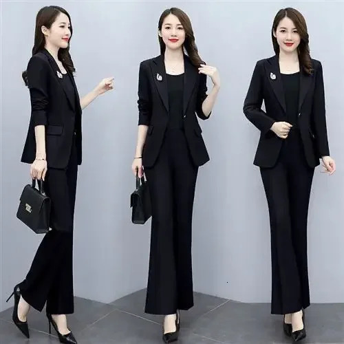 Outfit Wide Leg Trouser Suit Blazer and Womens 2 Pant Sets White Two Piece Set Pants for Women Formal Business Sexy Classy Xxl D 240226wtt