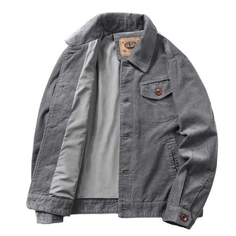 Mcikkny Men Cargo Corduroy Jackets Spring Autumn Casual Outwear Coats For Male Top Clothing Size M4XL 240304