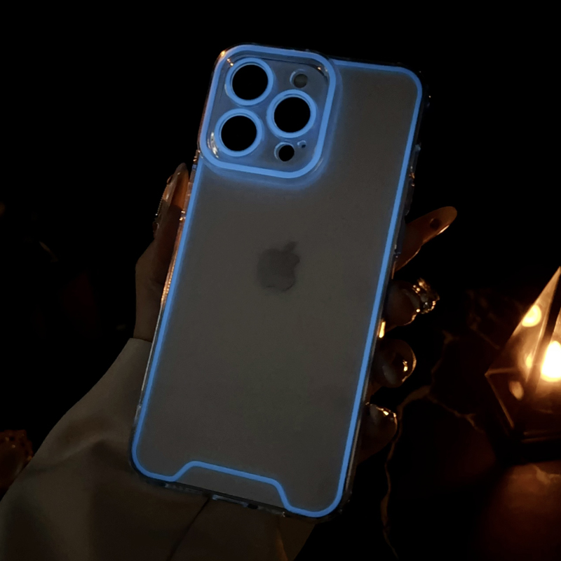 Luxury Night Light Luminous Transparent Fluorescent Cases Shockproof Clear Glow In The Dark Glowing Soft TPU Dustproof Cover For iPhone 16 15 14 13 12