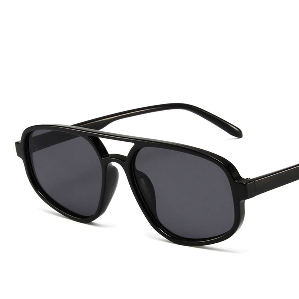 Trendy New Personalized Floral Fashionable and Simple Double Beam Sunglasses, Lightweight Internet Celebrity Glasses, Cross Lenses