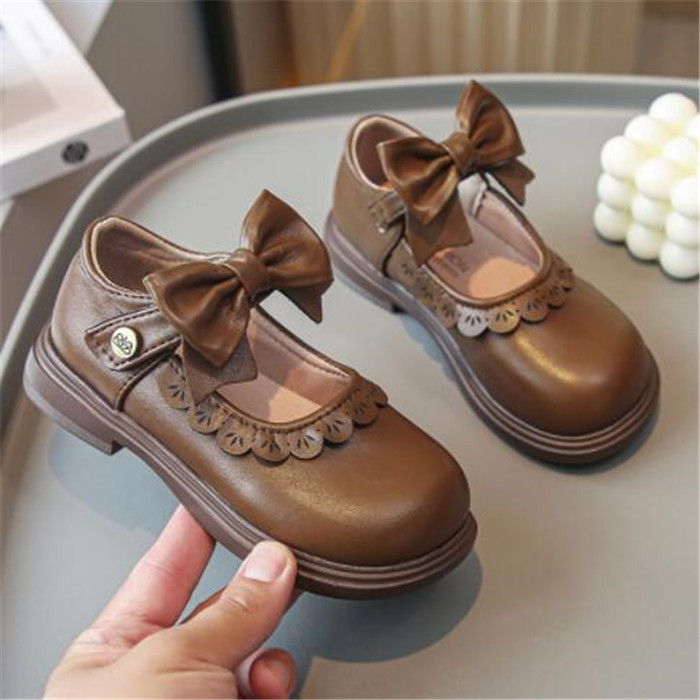Fashion Bowknot Kids Shoes Toddler Baby Casual Sneakers Spring Autumn Cute Girls Princess Shoe Children Anti-slip Flats Leather Shoe