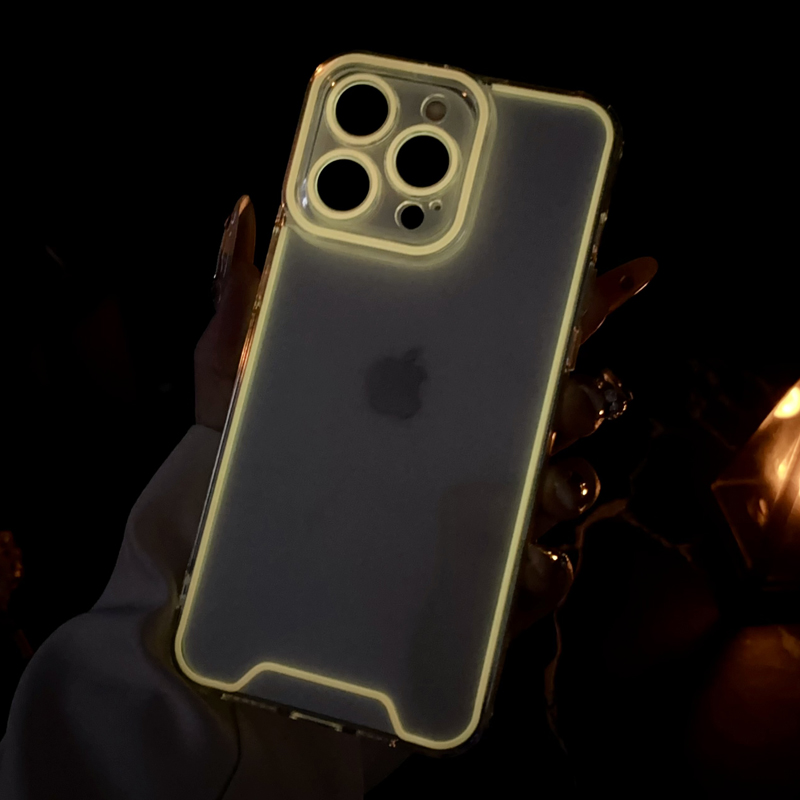 Luxury Night Light Luminous Transparent Fluorescent Cases Shockproof Clear Glow In The Dark Glowing Soft TPU Dustproof Cover For iPhone 16 15 14 13 12