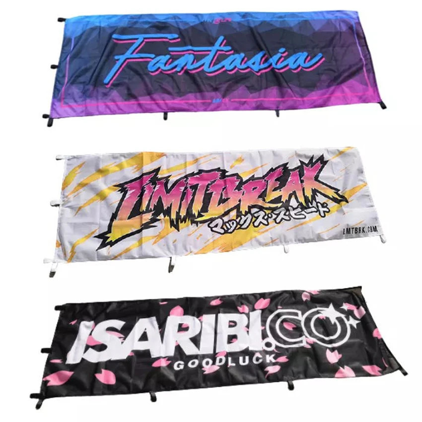 Custom Nobori Flag Hanging Banner Outdoor Indoor Decoration Advertising 100% Polyester Digital Printing Double Stitched 240301