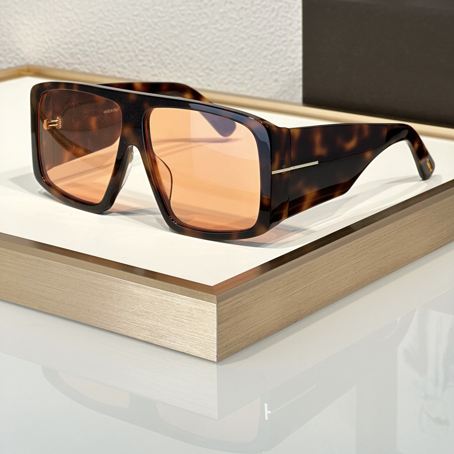 Rectangle Oversized Sunglasses Large Frame Havana Orange Women Men Designer Sunglasses UV400 Eyewear with Box