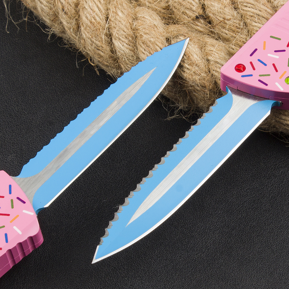 H3403 High End Tactical Knife D2 Titanium Coating Serrated Blade CNC Aviation Aluminum Handle Outdoor EDC Pocket Knives with Nylon Bag