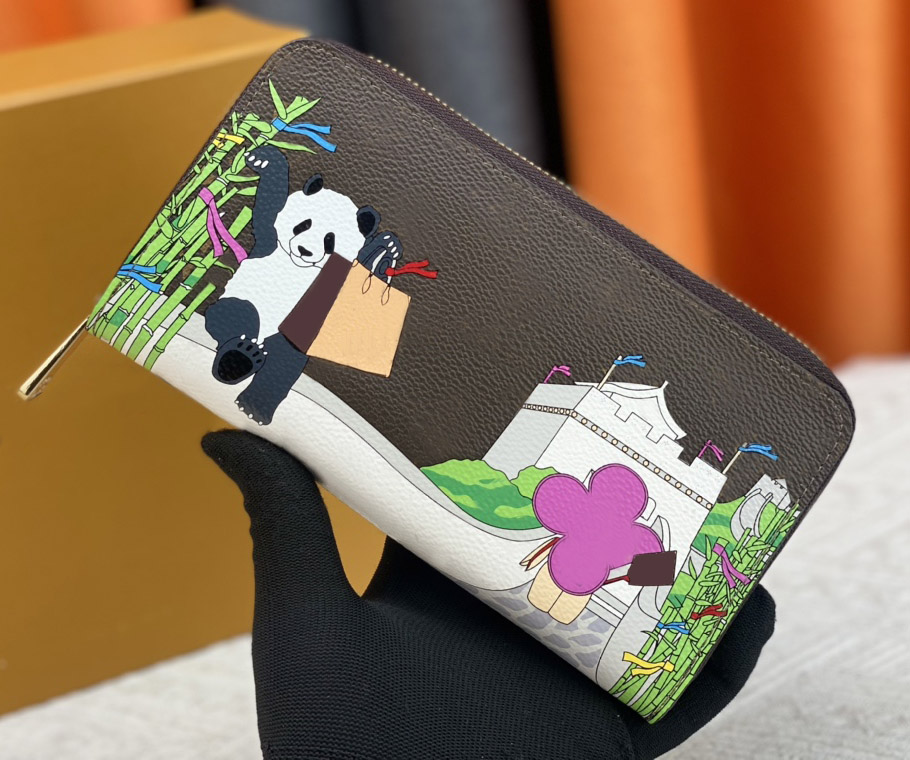 Womens designer wallets luxurys Zippy coin purses brown-flower letter Mascot Holidays long card holder high-quality ladies fashion clutch bag with Original box