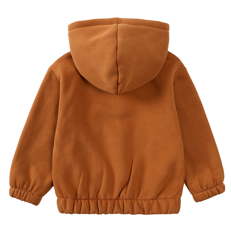 O85 Kids 3D Logo Hoodies Pants Sets Thick Full Zip Up Hoodies Break Line Laidback Streetwear two-piece set