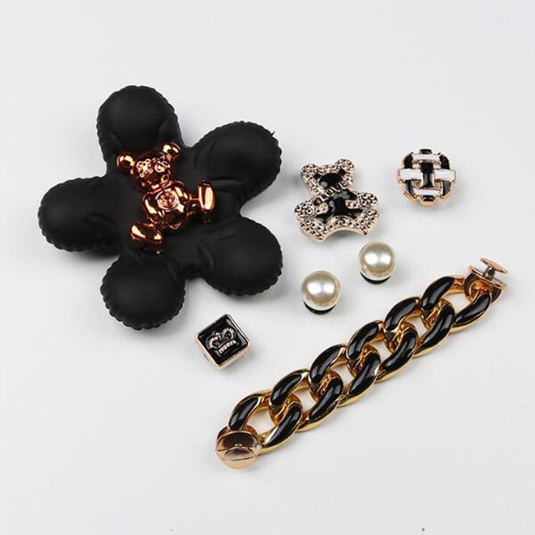Set Muti Styles Bg Metal Shoecharms Buckle Chains Clog Charms Made323 Accessories Shoe Wers Gift