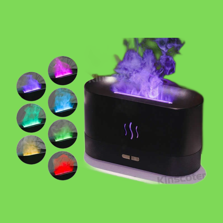 Kinscoter Aroma Diffuser Air Humidifier Ultrasonic Cool Mist Maker Fogger Led Essential Oil Flame Lamp Difusor