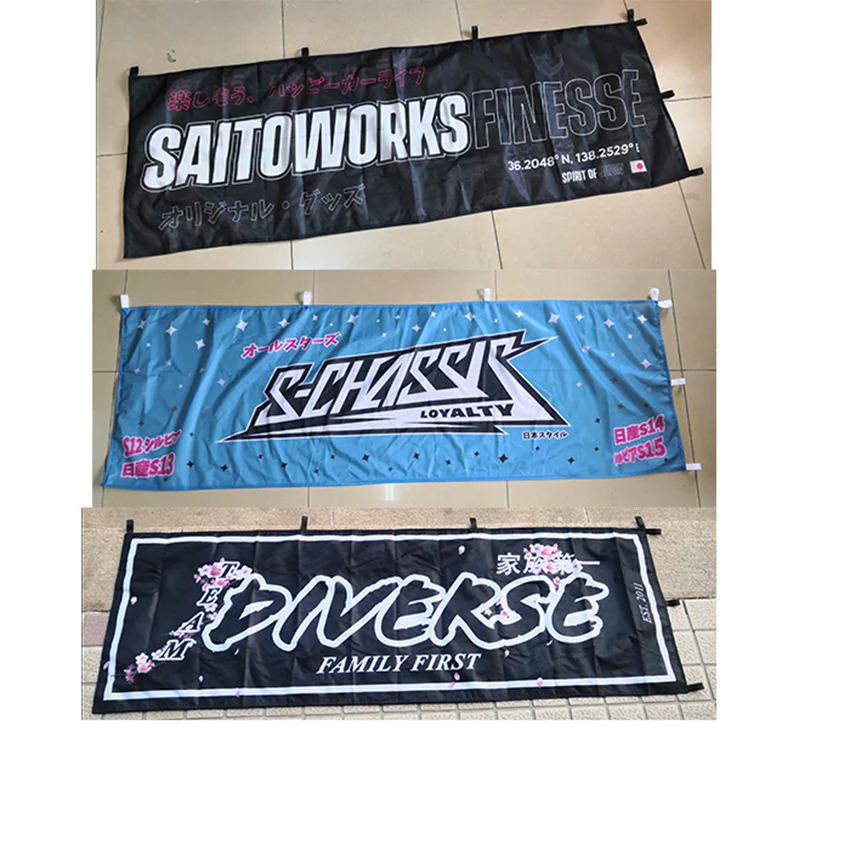 Custom Nobori Flag Hanging Banner Outdoor Indoor Decoration Advertising 100% Polyester Digital Printing Double Stitched 240301