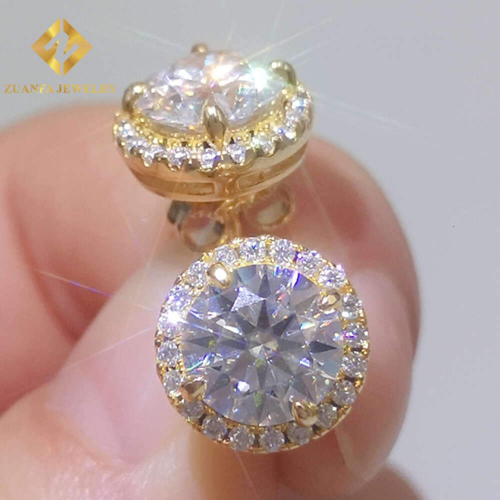 sier sterg Moissanite jewelry hip hop earring VVS GRA iced out moissanite dia stud earrings