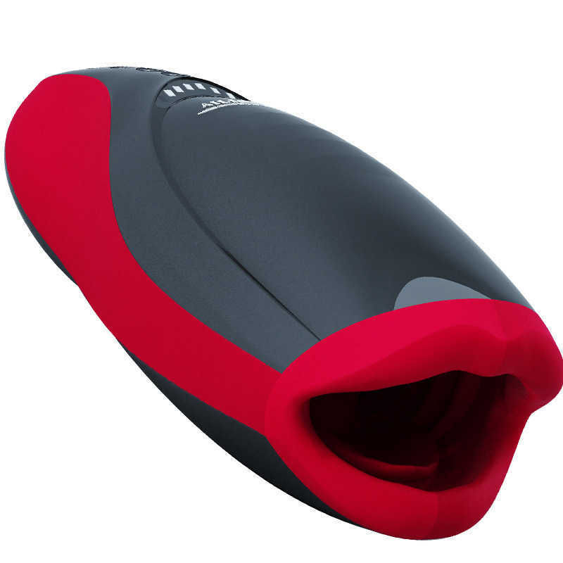 NXY Masturbators Alite Flaming Red Lip Deep Throat Sucking Aircraft Cup Fully Automatic Vibrating Voice Mouth Charming Male Masturator