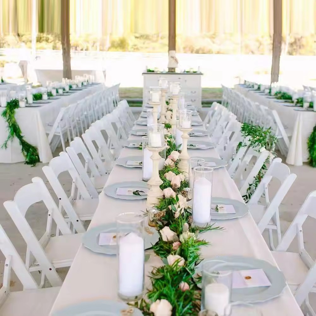 High Quality Garden Lightweight Wedding Event Plastic White Chairs Resin Outdoor Folding Chair
