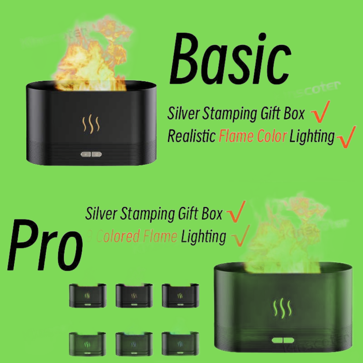 Kinscoter Aroma Diffuser Air Humidifier Ultrasonic Cool Mist Maker Fogger Led Essential Oil Flame Lamp Difusor