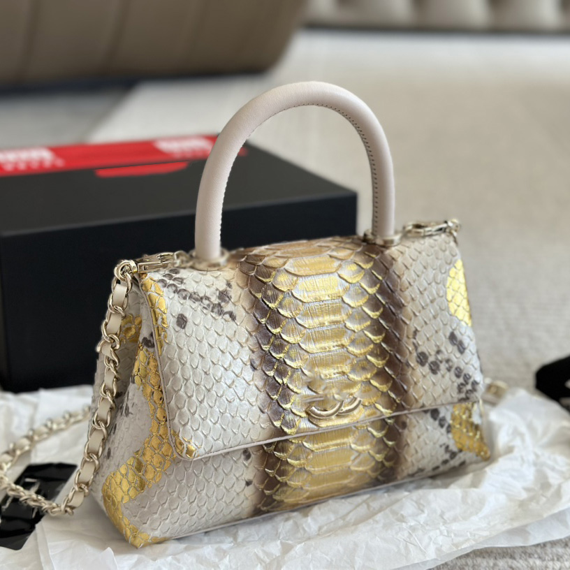 Designer Bag Womens Top Co Handle Totes Serpentine Snake Skin Pattern Calfskin Flap Bags Gold Metal Hardware Matelasse Chain Crossbody Shoulder Handbags Mutlti Poc