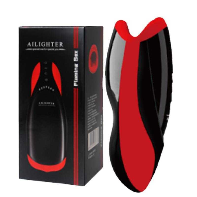 NXY Masturbators Alite Flaming Red Lip Deep Throat Sucking Aircraft Cup Fully Automatic Vibrating Voice Mouth Charming Male Masturator