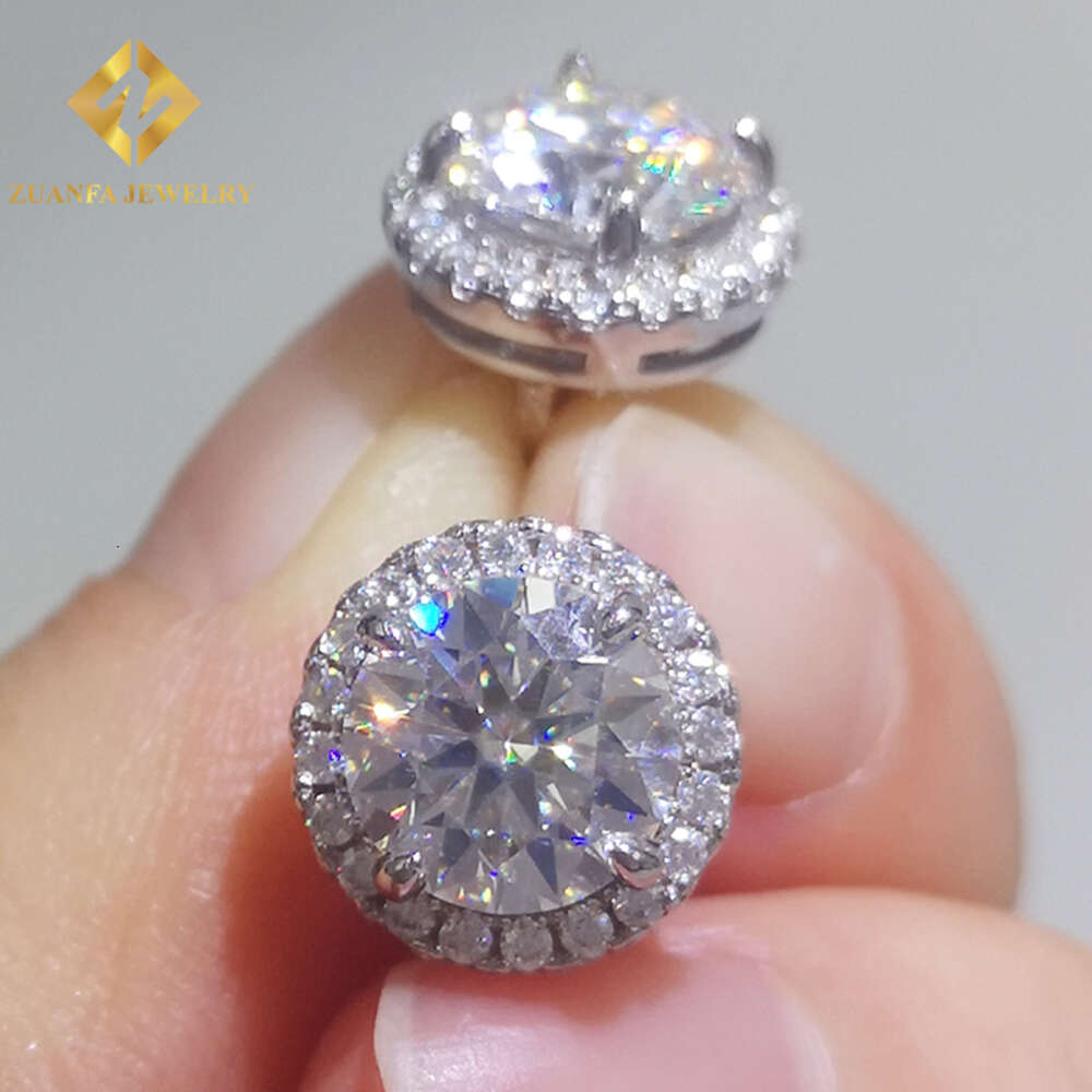 sier sterg Moissanite jewelry hip hop earring VVS GRA iced out moissanite dia stud earrings