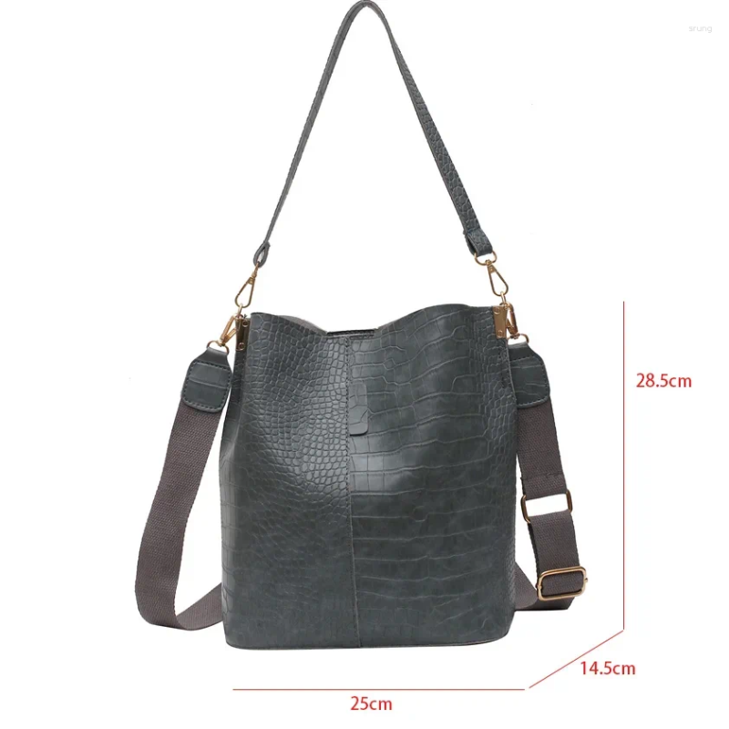 Evening Bags Small Crocodile Pattern Crossbody Bag For Women Shoulder Brand Designer Sac A Main Luxury PU Leather Bucket Handbag