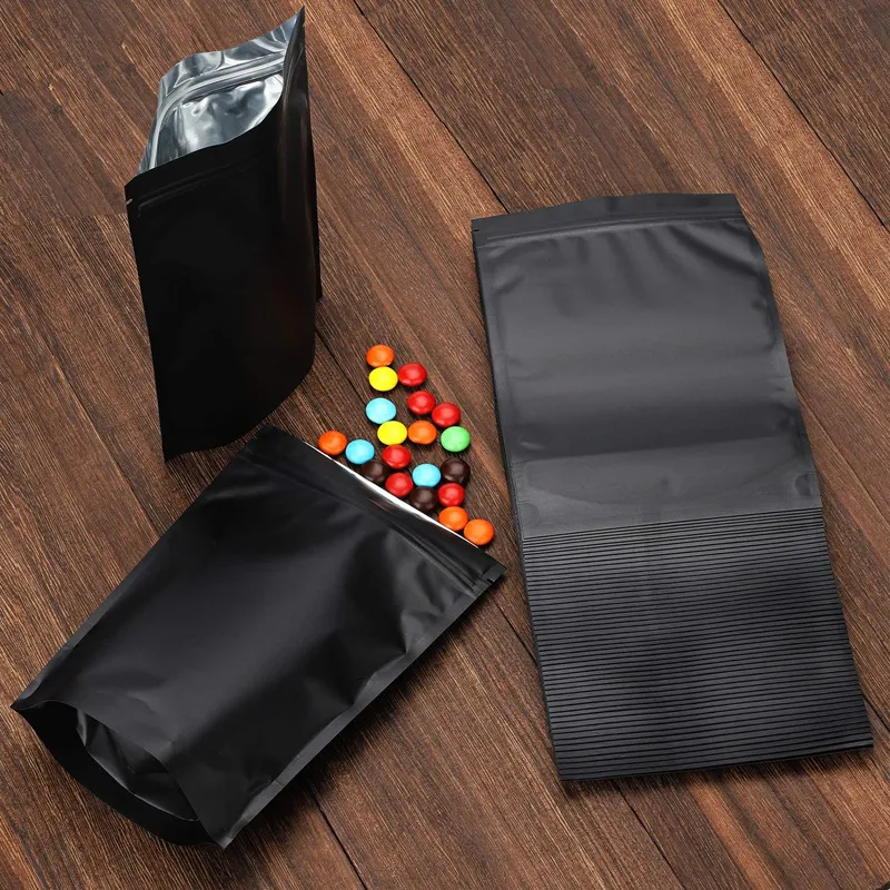 Smell Proof Bags | Resealable Matte Black Mylar Foil Pouch - 9 Sizes